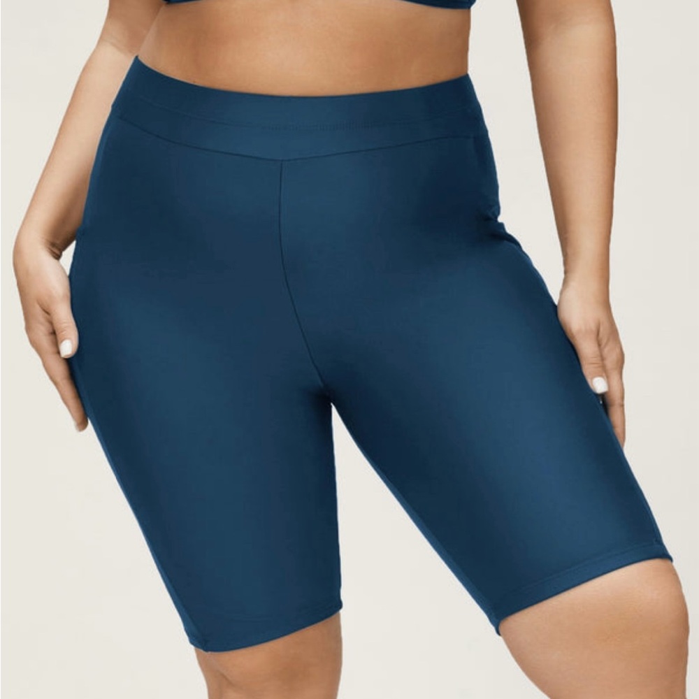 BloomChic Deep Blue Aegean Super stretchy Swim Shorts with pocket